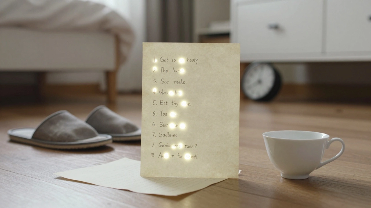 На полу лежит список из 17 строк — каждая — тихий удар памяти.