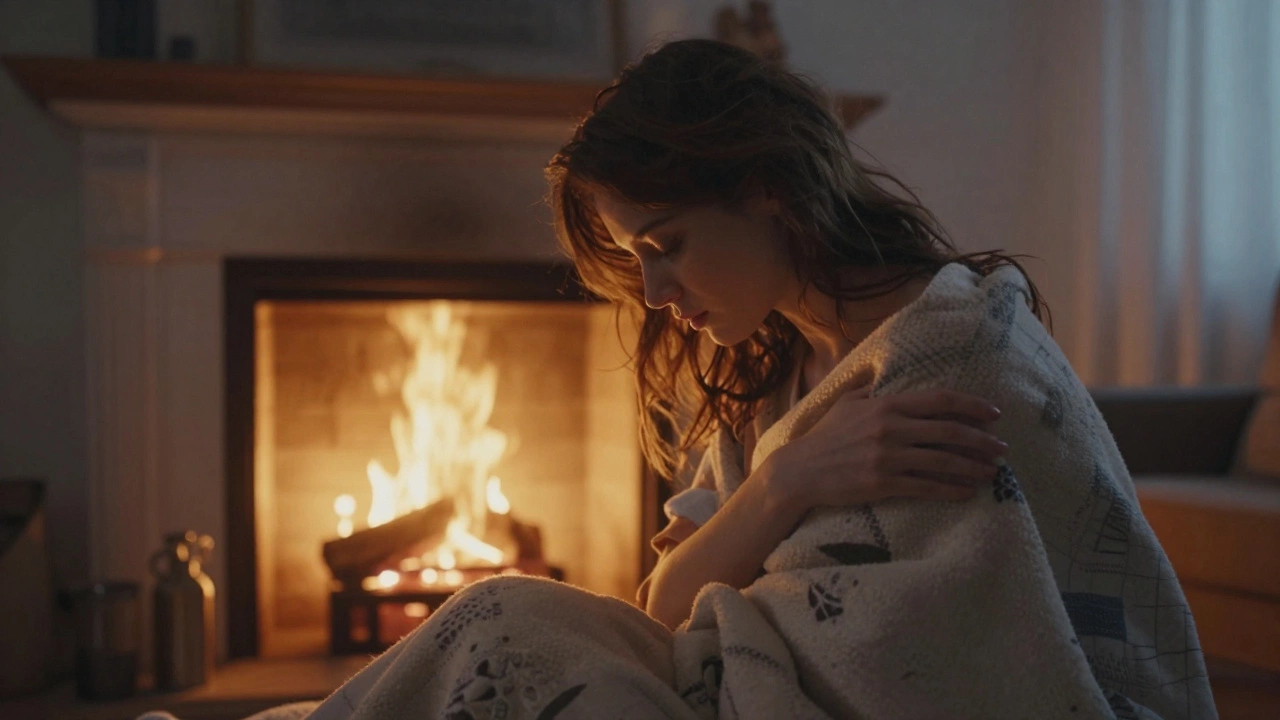 Сюрреалистический коллаж, объединяющий спокойного человека и уютный домашний интерьер