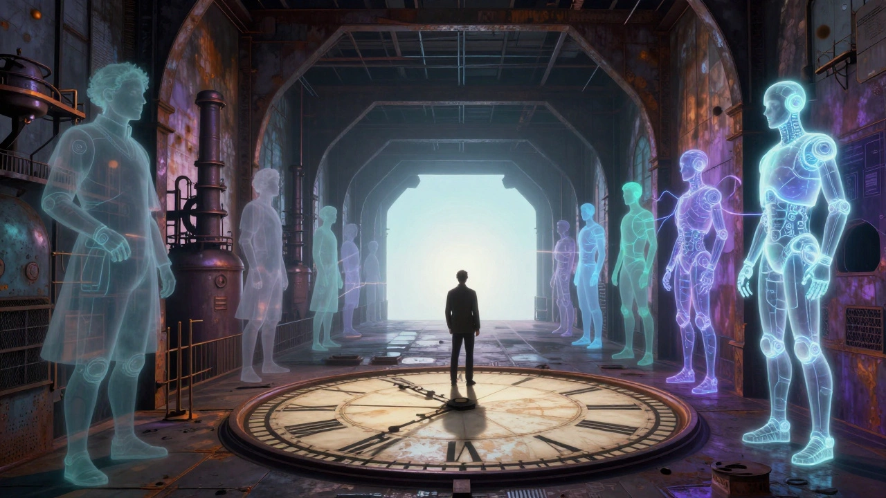 Сюрреалистический коридор, соединяющий промышленную революцию и будущее ИИ